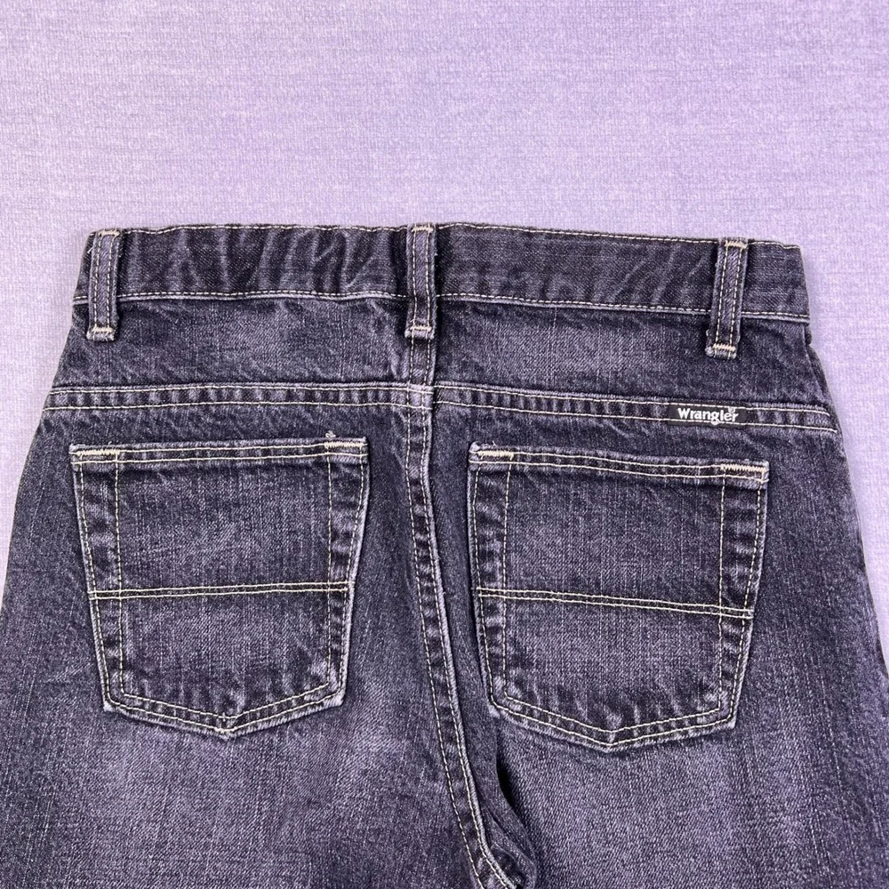 Wrangler Regular Fit Adjustable Waist Jeans Kids Size 14 Black Denim
